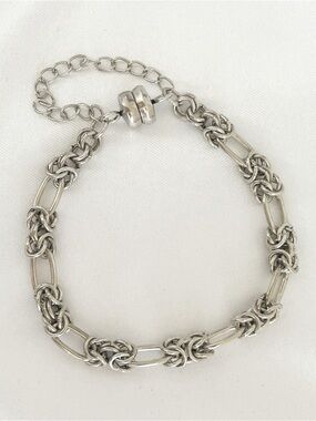 ALEX & ANI Sixty Six Vintage Silver Cable Chain Bracelet Silver Magnetic Closur